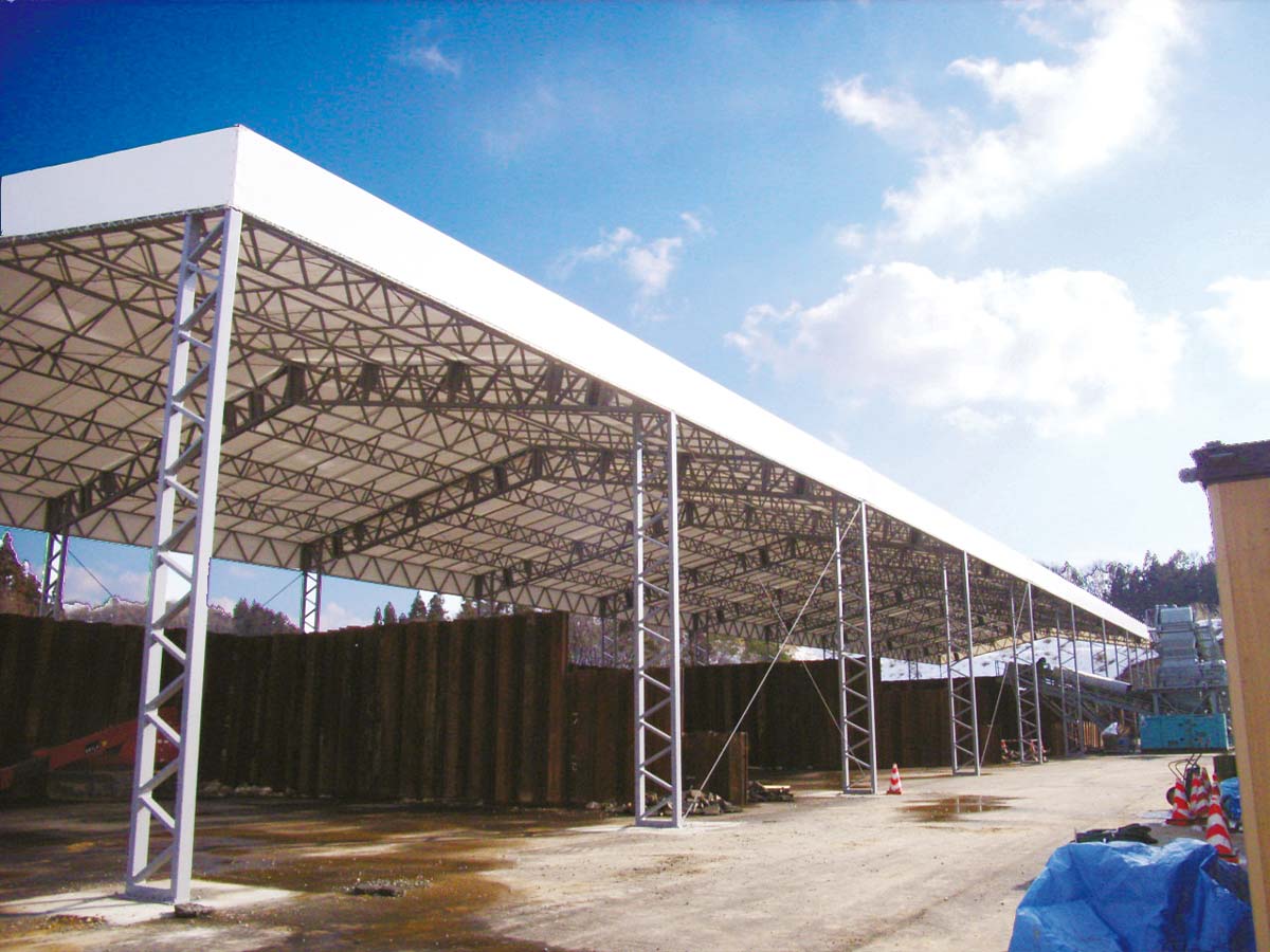 大型仮設テントの施行例