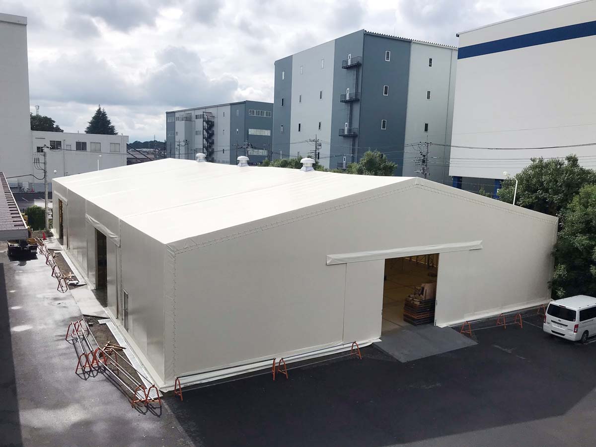 テント倉庫の施工例